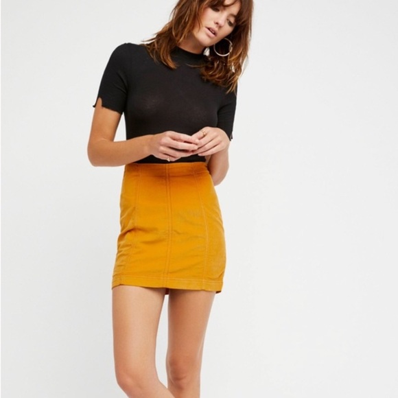Free People Dresses & Skirts - Free People Yellow Corduroy Skirt